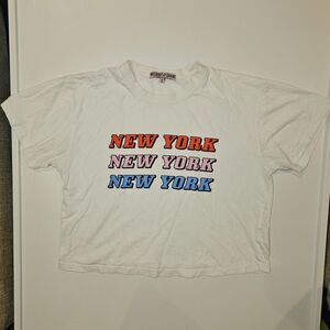 Mulberry and Grand New York Boxy Crop T-Shirt, Size S